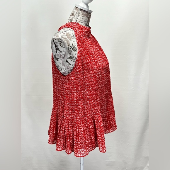 Cherry red and white MAX STUDIO halter top, size L. - Picture 5 of 14